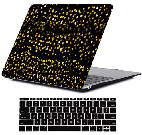 FFBOFFC Hülle Kompatibel mit MacBook Pro 13 Zoll 2012 2011 2010 2009 2008 Alte Version Modell A1278 mit CD-ROM, Plastik Hartschale Schutzhülle Case & Tastaturabdeckung, Schwarze Lichter