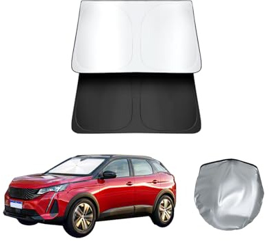 ASZSK Sonnenschutzscheibe Windschutzscheibe für Peugeot 3008 2016-2024 2025, Mit Aufbewahrungstasche, UV-Blockierung wärmeisolierend Windschutzscheiben-Abdeckung