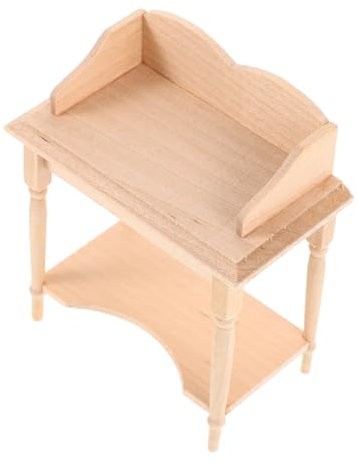 TOBBOMEY Dollhouse Miniatur Schreibtisch Aus Holz Möbel Für Puppenhaus Modernes Design Für Miniatur Wohn Oder Studierzimmer Dekoration