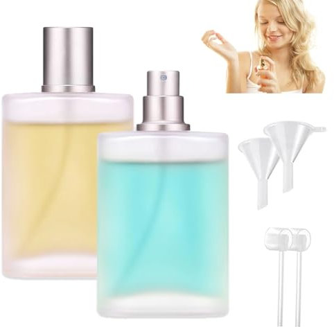ARCPNRT Parfümzerstäuber, 2 Stück Portable Parfümzerstäuber, 30 ml Frosted Parfümflasche, Parfum Flakon Leer, Transparente Parfüm Nachfüllbar mit Trichter, für Datum, Party, Arbeit, Reisen, Ferien
