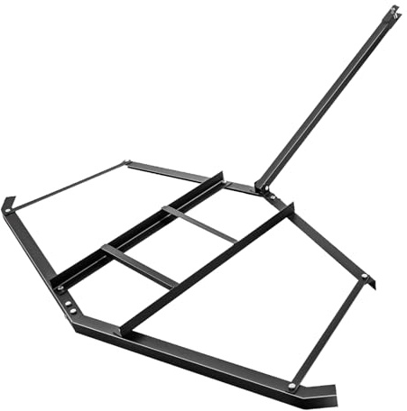 Schleppegge, 152x84 cm Wiesenegge für Rasentraktor, Geländefahrzeuge, ATV & UTV, Tragkraft bis zu 25 kg, Wiesenschleppe aus Stahl mit verstellbaren Stangen, für Kiesauffahrten, Bauernhof, Feldgarten