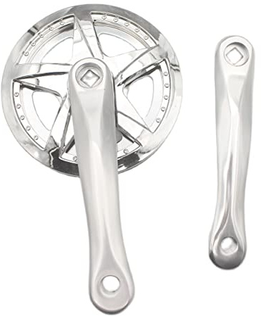 Zpengtai Guarnitura MTB 3. 6t 38t. Pieghevole Bicycle Grulenkset Single Speed 165mm Bici Set a manovella Catena A Corona in Lega di Alluminio Purvella Ruota pignone Alluminio(Silver 36T 165MM)