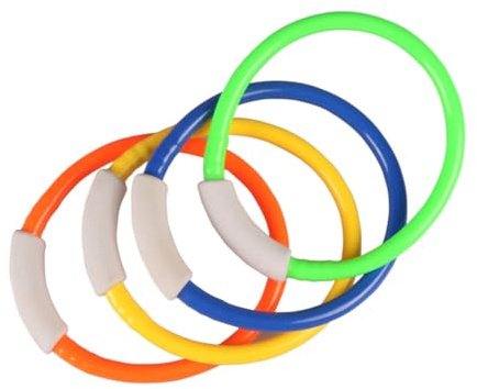 MOLUCKFU Anelli da Immersione per 4 Pezzi Colorati Giocattolo Subacqueo per Piscina Anelli da Addestramento Immersioni Gioco Educativo per Nuoto Subacqueo