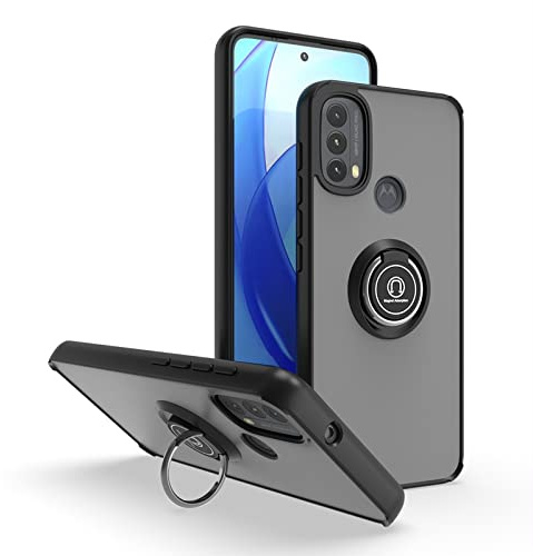 linsuyu Case Compatible con Motorola Moto E40, Compatible con Motorola Moto E20 Funda para móvil Soporte en Forma de Anillo Black1