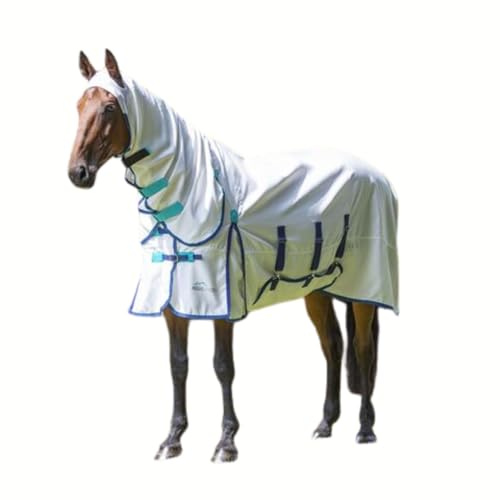 Shires Eczema Rug Sweet Itch Full Neck in Size: 183 cm. - White-Dark Blue - 183 cm