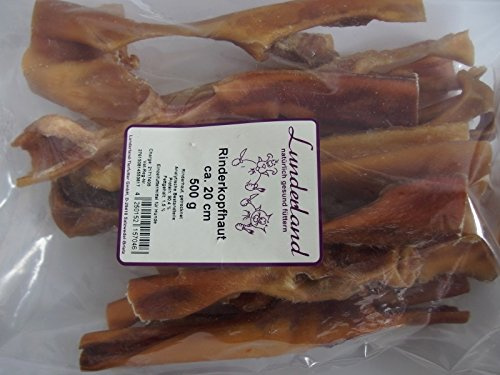 Lunderland - Snack pour cuir chevelu de bœuf pour chien (env. 20 cm) 500 g (500 g)