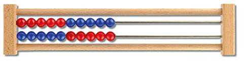 Rechenrahmen 20 Perlen, Rechenschieber Abakus Rot/Blau - Blau/Rot