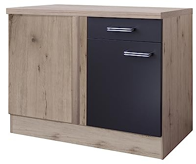 Smart Möbel Eck-Unterschrank 110 cm Anthrazit - Lino