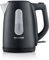SEVERIN Wasserkocher 1L, leistungsstarker und kompakter Edelstahl Wasserkocher in hochwertigem Design, elektrischer Wasserkocher mit Kalkfilter, 2200 Watt, Edelstahl, schwarz-matt, WK 9553