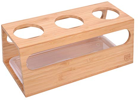 GRÄWE Flaschenhalter für Sodastream, Abtropfhalter für 3 Glasflaschen, Abtropfgestell ideal für Sodastream Glasflasche Penguin und Crystal inkl. Abtropfschale und Anti-Rutsch-Noppen