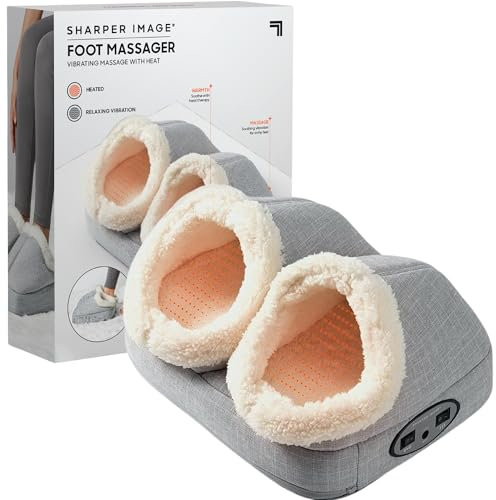 Sharper Image Heated Foot Massager, Soothing Vibration for Achy Feet, Relax Tired & Sore Toes with Heat Therapy