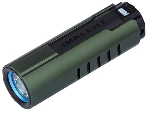 IMALENT LD70 Torcia EDC Torcia Tattica Ricarica magnetica e usb,4000lm,203M, 5 Modalità, Impermbile IP68, display OLED, per Campeggio, Escursionismo, Emergenze (Verde militare)