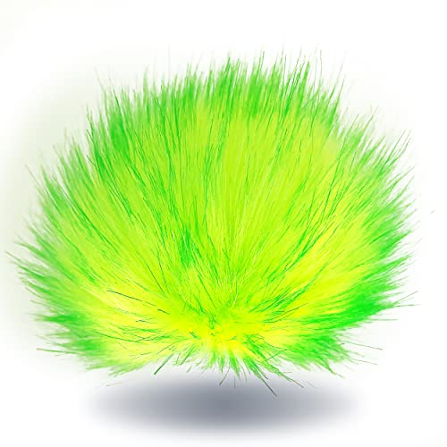 Wohnkult 10-12cm Kunstfell Bommel Pelzbommel Fellbommel Pompon Mützen Anhänger| 16 (Neongelb)