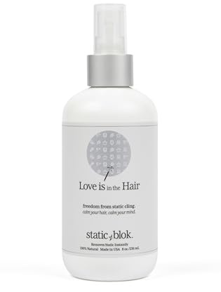 Static Blok Anti-Static Spray for Hair - Instantly Eliminate Static Cling, Shocks, Flyaways - Long-Lasting All-Day Freshness - works on Natural and Synthectic Wigs - 8oz