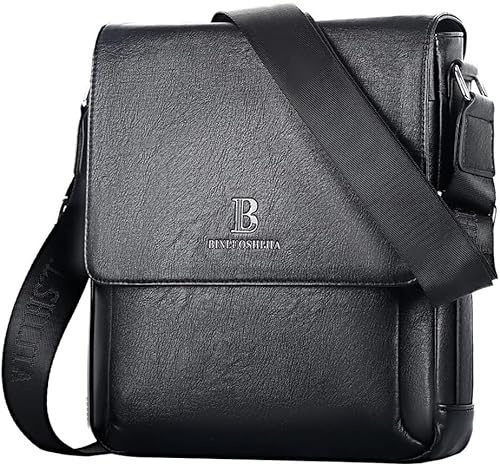 Leathario Men's Crossbody Bag, Vegan Leather, Shoulder Purse Side Sling Satchel, Small Messenger for Travel Work Daily