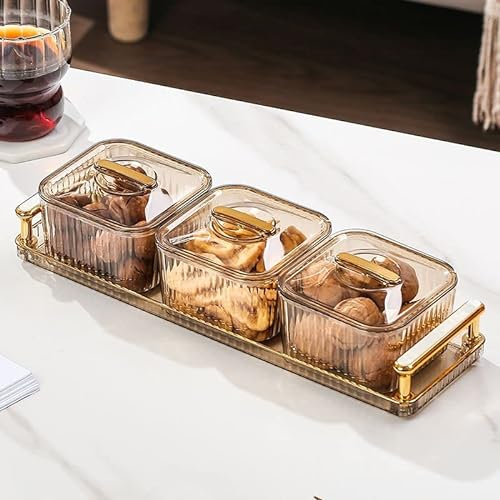 STARRY G Plato para servir aperitivos, juego de caja para servir, bandeja para servir con paquete de 3/4/6 cuencos extraíbles, cuencos divididos para servir frutas, postres, dulces, aperitivos,