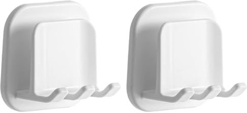 PYJLBX Zahnbürstenhalter, 2 Stück Selbstklebend Zahnbürsten Halter, Zahnbürstenhalter Wand Zahnputzbecherhalter Ohne Bohren, Toothbrush Holder, Zahnbürstenhalter Elektrische Zahnbürste für Badezimmer