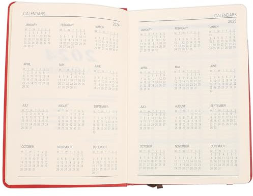 Operitacx Planner Notizbuch Roter Akademischer Planer Für Effiziente Tage-organisation Aus Hochwertigem Und Kunstleder Für Studenten Lehrer Und Berufstätige