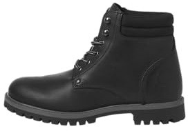 JACK & JONES Jfwstanton läderstövlar för män snörkängor, antracit, 40 EU