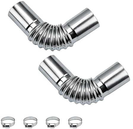 ZIJANG 2 Stück 25mm Abgasrohr Winkelverbinder, Edelstahl mit Klammern | Flexibler Abgasschlauch, passend für Diesel Heizung, Standheizung & Stromerzeuger, Langlebig und Einfach zu Installieren