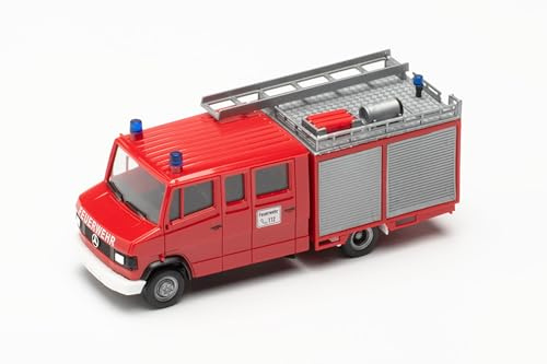 Herpa Modellauto Mercedes-Benz T2 LF 8/6 Feuerwehr (Herpa Basic), Miniatur im Maßstab 1:87, Sammlerstück, Made in Germany, Modell aus Kunststoff