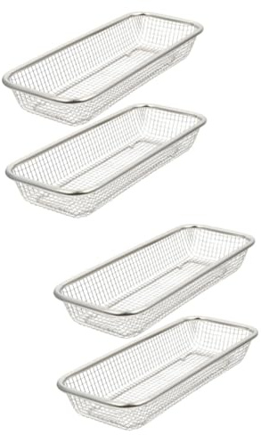 KOMBIUDA 4piezas Cesta De Almacenamiento De Cubiertos De Acero Inoxidable Para Lavavajillas De Organizador De Utensilios Drenaje Para Cocinas y Limpieza Práctica