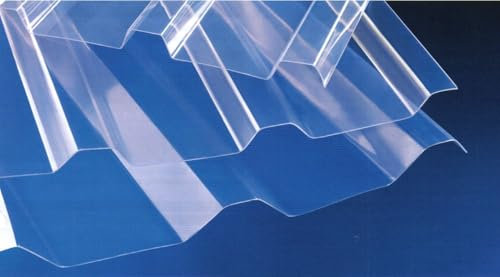 Polycarbonat Wellplatten Lichtplatten Profil 250/50 Trapez - Industrieprofil - 1,0 mm Stärke, glasklar - Preis: 21,00/m² (3500) (8000 mm)