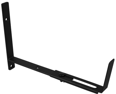 INOOMP Staffe Regolabili per Fioriere in Ferro Nero Distribuzione Uniforme del Peso, Supporti da Balcone per Piante e Giardino, Ganci Robusti per Ringhiera