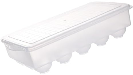 Housoutil Contenitore per Uova con Coperchio, Egg Box Impilabile in Pp, 15 Scomparti, Maniglia Laterale, Salvaspazio per Frigorifero e Cucina