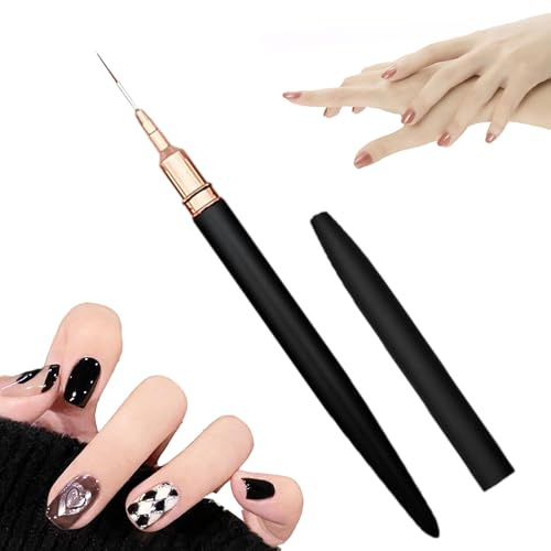 Pincel de uñas delineador – Pincel de detalle fino, herramienta de patrón de uñas, pincel fino para diseño de uñas, pincel de pintura de uñas de fácil agarre, herramienta profesional de arte de línea