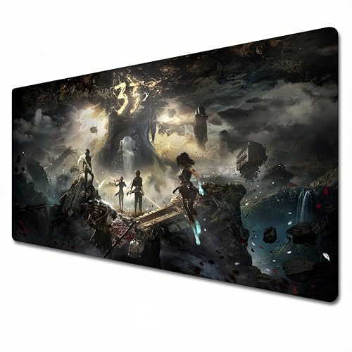 Clair Obscur: Expedition 33 mouse pad,XL grey large size gaming mouse pad 800x300 is suitable for keyboard pads and desk pads for home office. (XL)