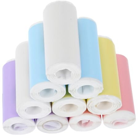 Rouleau de Papier pour Imprimante Thermique Mini, 10 Rouleaux Autocollants