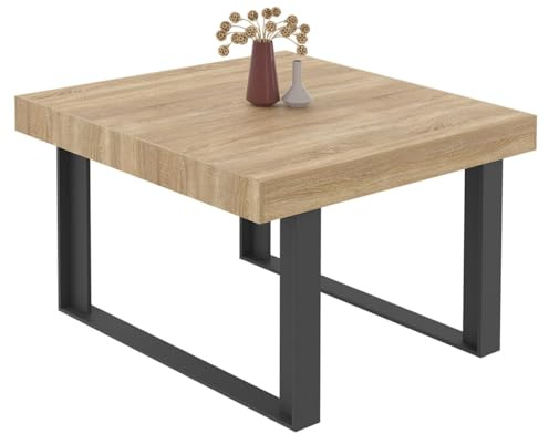 IDMarket - Table à Manger carrée Phoenix 6 Personnes Bois et Noir 120 cm