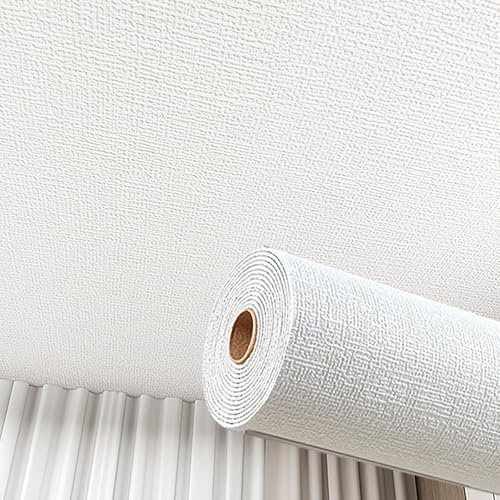 Carreaux de plafond imperméables 3D autocollants pour sous-sol et cuisine - Revêtement mural autocollant et léger - Revêtement mural lisse - Blanc - 100 cm x 2,8 m