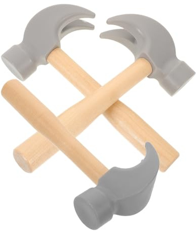 FIXOSHEE 3 Stück Teiliges Holzhammer für Kleinkinder Montessori Hammer Spiel Realistisches Wartungswerkzeug Tragbar Pädagogisch für Geburtstagsfeiern und Rollenspiele