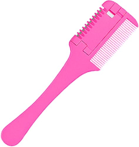 Flomiara Razor Comb Hair Thinner Comb Hair Styling Razor Hair Cutter Razor Cutting Scissors Double Sided Hair Styling Razor Tool for Cutting Styling (Pink)