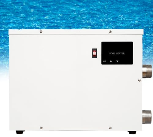 Intelligent Termostatstyrd Poolvärmare, Poolvärmare - Temperaturområde 25–50 °C, Korrosionsbeständig Innertank I Rostfritt Stål, Lämplig För,Spa Och Små Simbassänger. 15kw