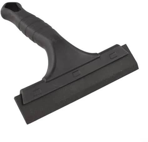 Grattoir en silicone pour nettoyage de vitres de voiture avec poignée en plastique - Convient pour le nettoyage des vitres automobiles et le retrait de film sur plusieurs types de véhicules (noir)