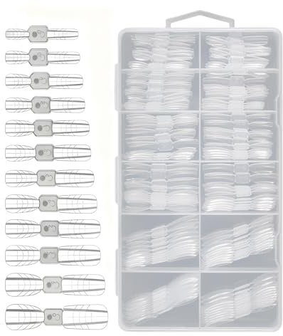 Formas Para Uñas Acrílicas 120 Piezas Molde Transparente Puntas | De Uñas Doble De Cobertura Total Forma Para Mujeres Constructor Uñas Postizas Dedos Pies Belleza
