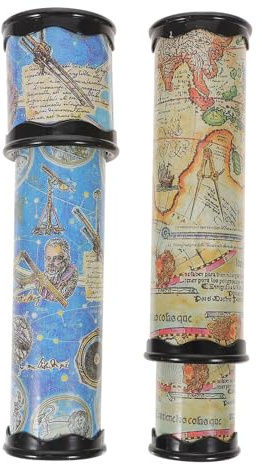 Abaodam Caleidoscopio Rotante in Plastica 30 Cm Set 2 Pezzi, Giocattolo Educativo Interattivo Genitore-Figlio, Regalo Leggero e Portatile Effetti Magici Iridescenti Colore Colore Casuale