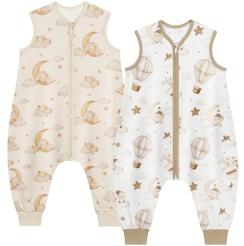 Yukkidds Baby Schlafsack Sommer mit Füßen 0.5 Tog, 70 cm für 6-18 Monate