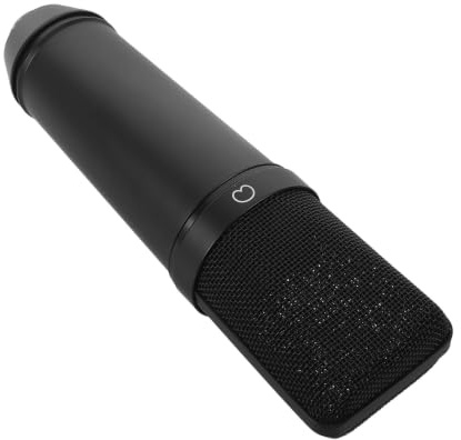 CHILDWEET Black Metal Xlr Condenser Microphone Tube Body with Internal Suspension and Airflow Turbulence Reduction for Studio, Podcasting, Gaming, and Interview Use