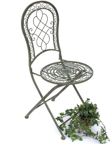 DanDiBo Gartenstuhl Metall Malega Patina 12185 Metallstuhl Stuhl Garten Vintage Eisen Nostalgie Eisenstuhl Antik