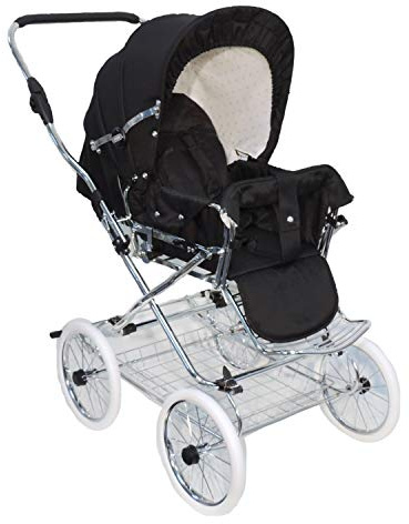 EICHHORN Kinderwagen Buggy Poussette de sport classique avec fonction inclinable, direction de vision interchangeable et poignée réglable - 0-3 ans (max 15 kg) - Noir