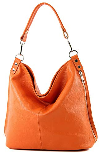 modamoda de T177 Damen Leder Schultertasche, handmade in Italy