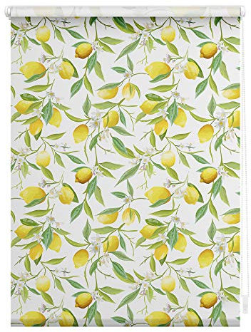Lichtblick Klemmfix Tageslicht-Rollo mit Motiv, ohne Bohren, Blickdicht, Seitenzugrollo, Made in Germany, Limone - Gelb Grün 120 cm x 150 cm (B x L)