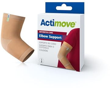 Actimove® ARTHRITIS CARE Elbow Support - Light Compression Support and Therapeutic Warmth For Elbow Arthritis - Heat-Retaining Ceramic Fibre Yarns - Beige, Medium | Beige, Medium, Light Compression Support and Therapeutic Warmth For Elbow Arthritis, Heat-Retaining Ceramic Fiber Yarns