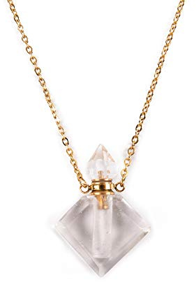 YGLINE Healing Crystal Necklace Perfume Diffuser Neckalce for Women Unique Present