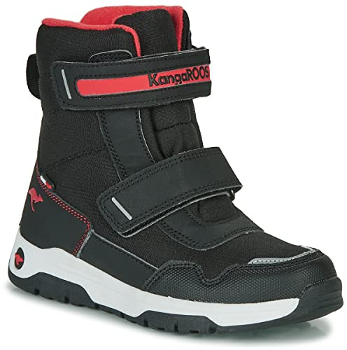 KangaROOS K-mj Sharp V RTX Bottes de trekking et de randonnée unisexes pour enfant, Jet Black Fiery Red., 30 EU