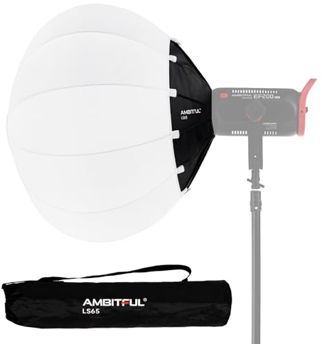 AMBITFUL LS65 Lantern Softbox 25.6 inch/65cm Soft Lighting Modifier Bowens Mount Softbox for Video Continuous Light, Live Video Light